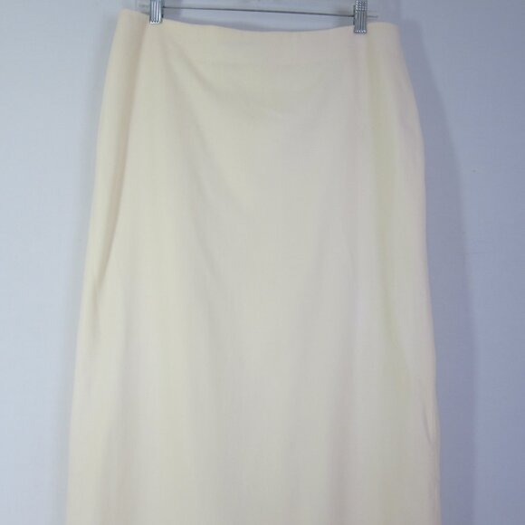 Talbots Womens 14 Cream Ivory Wool Maxi Skirt Holiday Preppy Classic A Line 34" - Picture 4 of 10